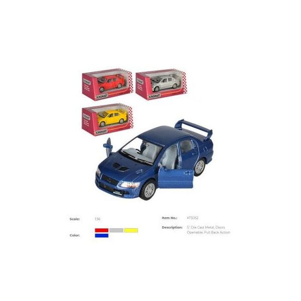 

Машина метал. "Kinsmart" "Mitsubishi Lancer Evolution VII", в кор. 16*8,5*7,5см (96шт/4)
