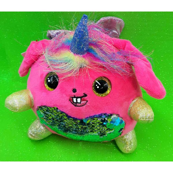 

Игрушка мягкая Зайка RainBocoRns, малиновый, 18см