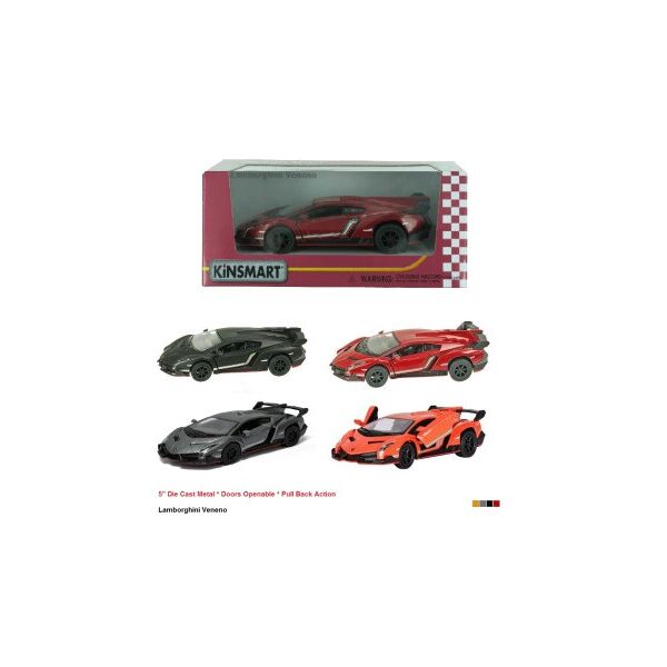 

Машина метал. "Kinsmart" "Lamborghini Veneno", инерц. 1:32, в кор. 16*8*7см (96шт)