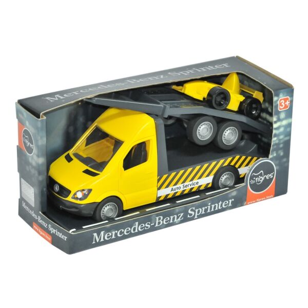 

Автомобиль "Mercedes-Benz Sprinter" эвакуатор с лафетом (желтый), ТМ Wader