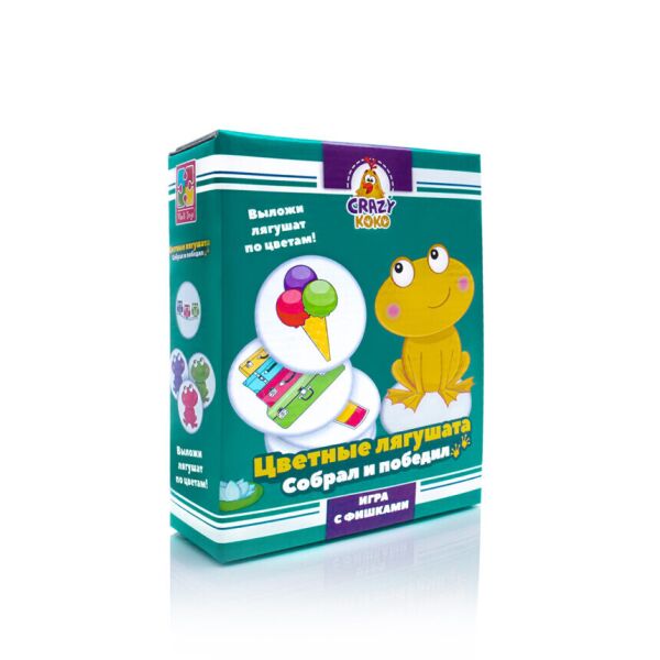 

Настольная игра "Цветные лягушата", в кор. 19*14*5см, Украина, ТМ Влади Тойс