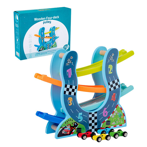 

Игра деревянная "Трамплин с машинками", в кор. 31*25*8см