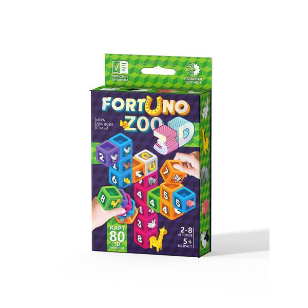 

Игра настольная развлекательная "Fortuno ZOO 3D", украинская (32шт)