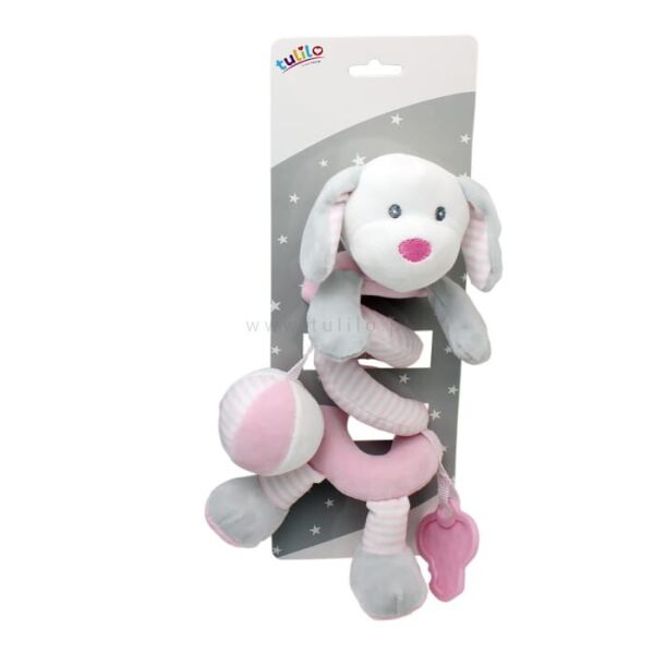 

Игрушка-спираль плюшевая "Песик" 30см, розовый, на планш. 33*12см, ТМ Tulilo, Польша