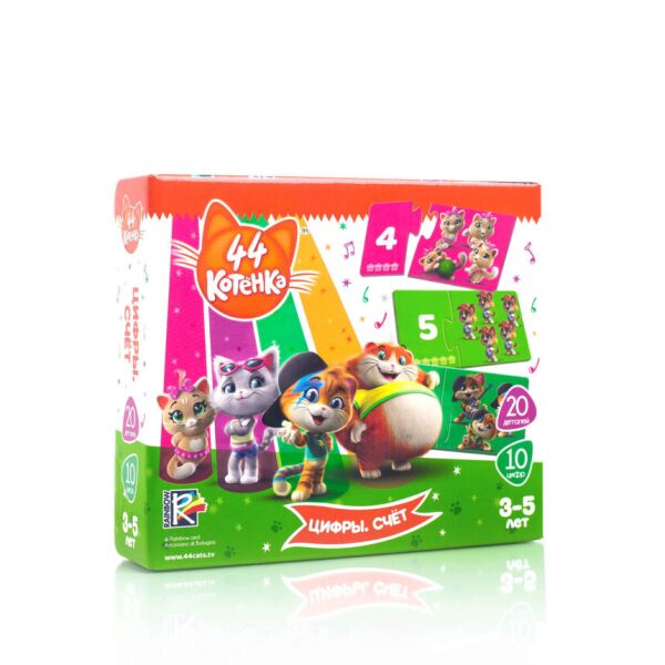 

Игра развивающая "44 кота. Цифры. Счет", рус., в кор. 21*18*5см, ТМ Влади Тойс, Украина