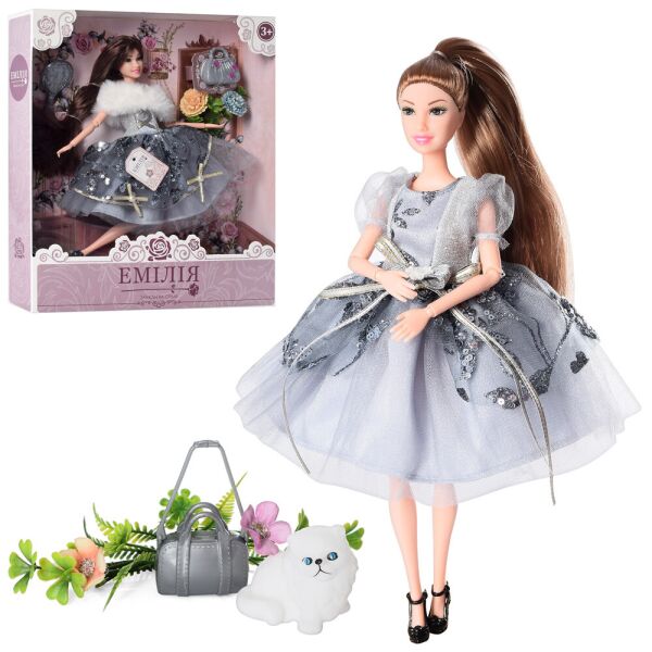 

Кукла шарнирная Emily 30см, длинн.волосы, сумочка, 2вида, в кор. 30*33*6,5см (30шт)