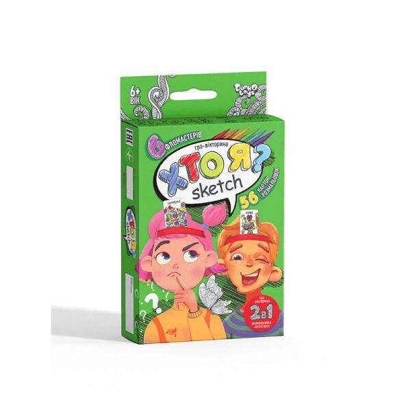 

Развлекательная и развивающая настольная игра "Хто Я Scetch" укр (32шт)