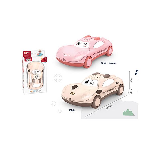 

Телефон машинка 13см, муз, звук, свет, 2цвета, бат., в кор. 11*21,5*5см (36шт)