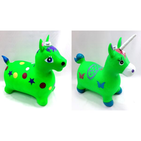 

Прыгун музыкальный Единорог ЗЕЛЕНЫЙ батарейка в комплект не входит