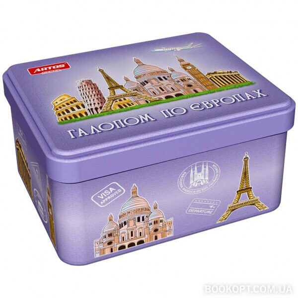 

Игра развивающая "Галопом по Європам" (card), в жестяной банке 11*9*7см, ARTOS Games, Украина