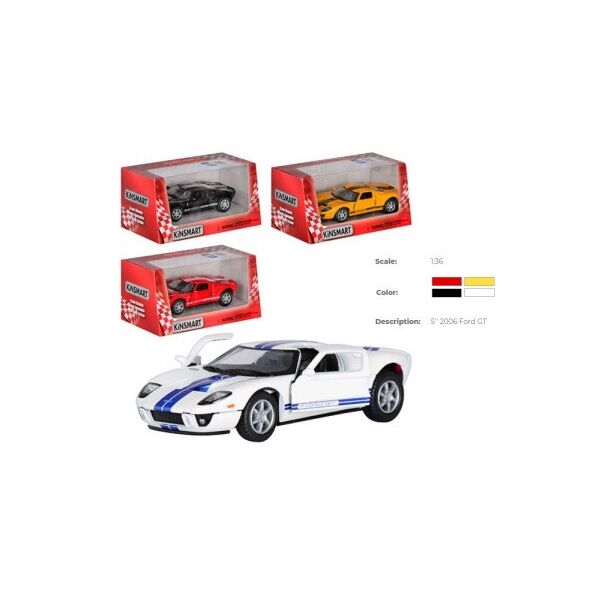 

Машина метал. "Kinsmart" "2006 Ford GT", в кор. 16*8,5*7,5см (96шт/4)