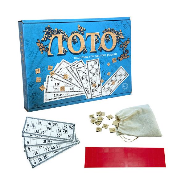 Лото с деревянными фишками, укр., в кор. 27,5*20*4см ТМ Стратег, Украина (16шт)