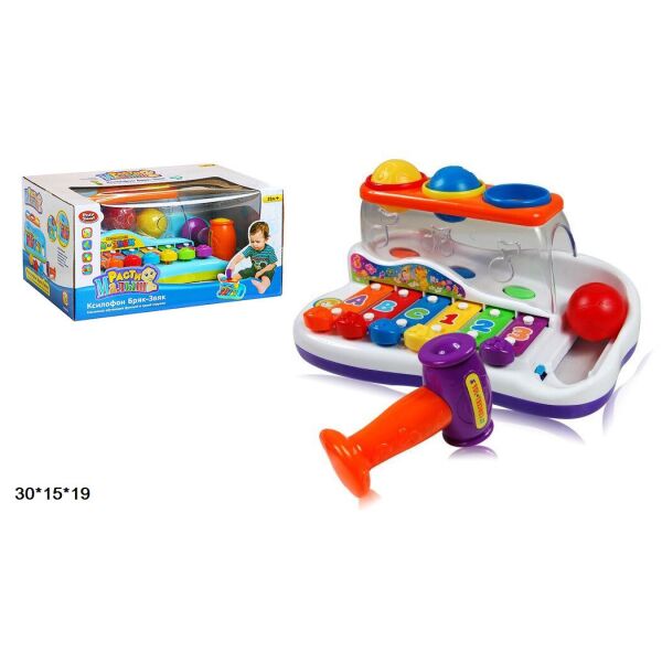 

Ксилофон "Бряк-Звяк" LIMO TOY муз., развивающ., с молотком, в кор. 27*18*14см (18шт)