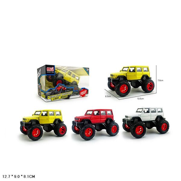 

Машина метал. "Monster truck", 1:32, бат., свет, звук, аммортиз., 3 цвета, в кор. 18*11*12см (72шт/2)
