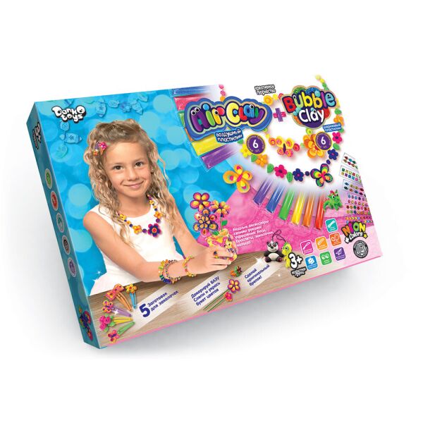 

Набор для творчества с пластилина "AIR CLAY+BUBBLE CLAY" 1 рус., в кор. 28*20*4см (10шт)