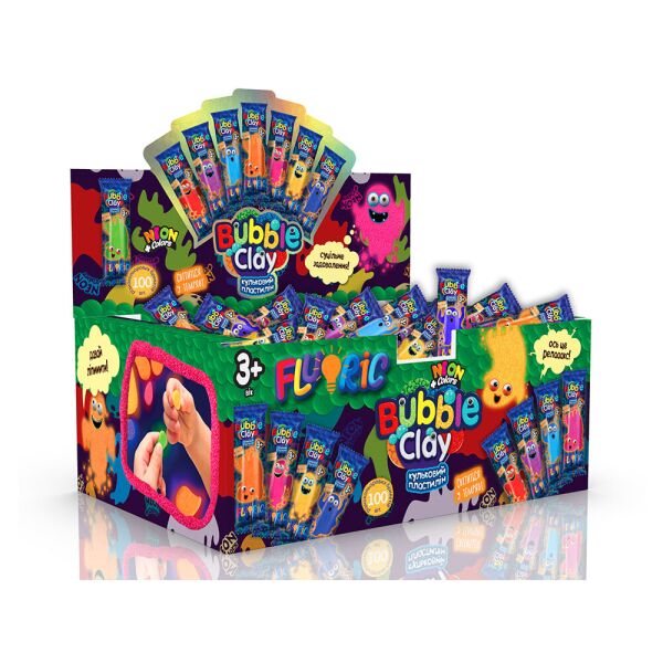 

Набор для творчества "BUBBLE CLAY" Fluoric, укр., в брикетах 10,5*3,5*2,2см (100шт)