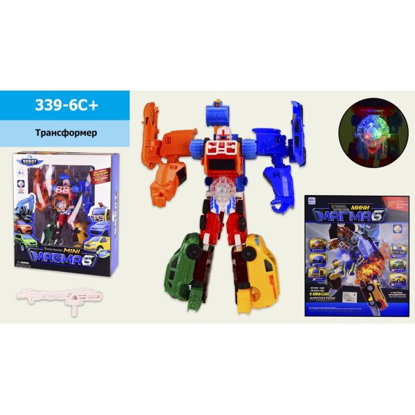 

Трансформер "TOBOT" mini MAGMA 6, свет, в кор. 29,4*13,6*35см (24шт/2)
