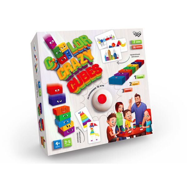 

Игра настольная, развлекательная "Color Crazy Cubes", русский (10шт)