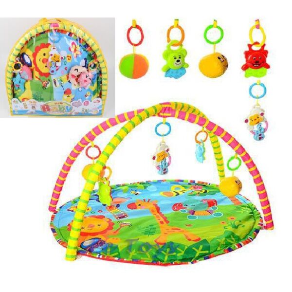 

Коврик для младенца 518*17см/80*64см, дуга(2шт), подвески(5шт), в сумке 6*54*5см(18шт)