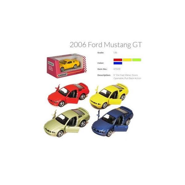 

Машина метал. "Kinsmart" "Ford MUSTANG GT 2006", 1:38, в кор. 16*7*8см (96шт)