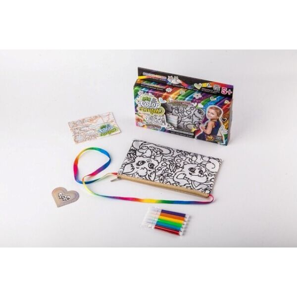 

Набор для творчества "My Color Clutch", клатч-пенал раскраска, фломастеры, (укр.) 22*15*3см (18шт)