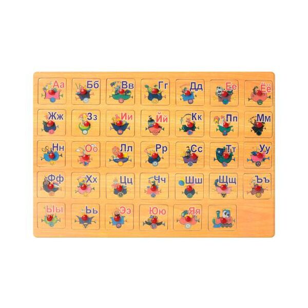

Деревянная игрушка Рамка-вкладыш, с ручкой, алфавит (рус), в пак. 40*30*1,5см (40шт)