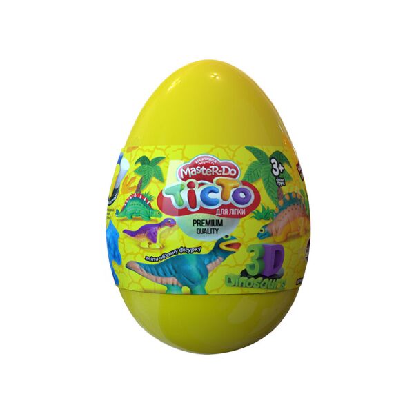 

Тесто для лепки "Master Do 1", Dinosaurs EGGS, укр., яйцо 13см (12шт)