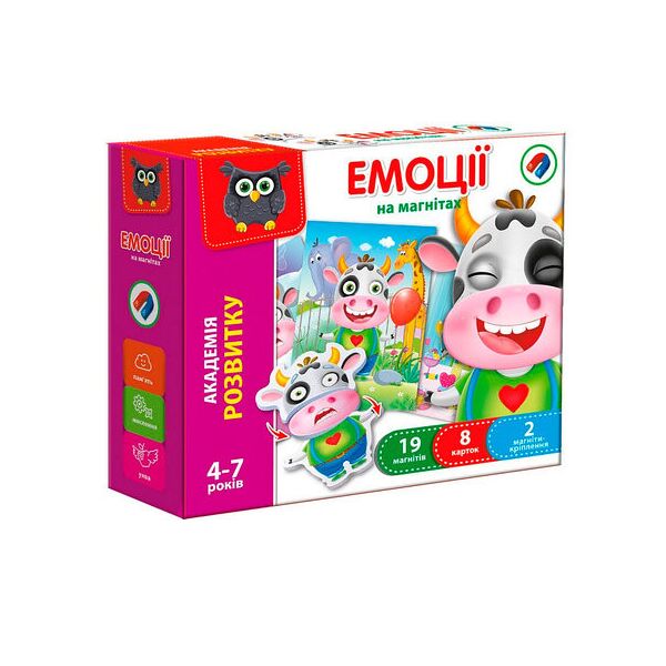 

Магнитная игра "Эмоции" укр., в кор. 21*18*5см, Украина, ТМ Влади Тойс (12)