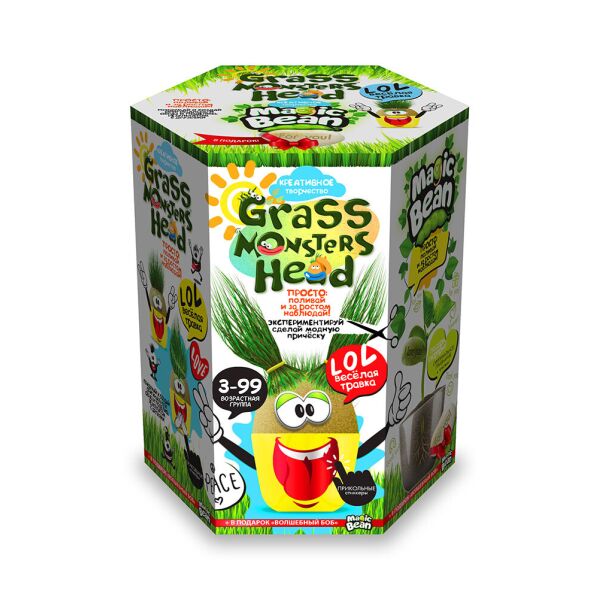 

Травянчик Grass monsters head Веселая травка, рус., в кор. 14*11*10см (8шт)