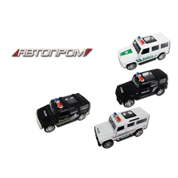 

Машина метал. "АВТОПРОМ", 1:32-36, 4 вида, бат., свет, откр.двери, в кор. 15*6,7*7см (96шт/2)