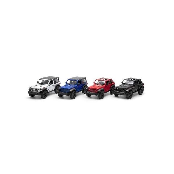 

Машина джип "Kinsmart" 5" Jeep Wrangler метал., инерц., откр..дв. 2 вида, (open&hard top), 2цвета, в кор.16*8*7,5см (96шт)