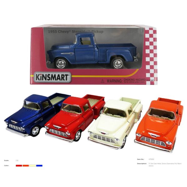 

Машина метал. "Kinsmart" "Chevy Stepside 1955", в кор. 16*8,5*7,5см (96шт/4)