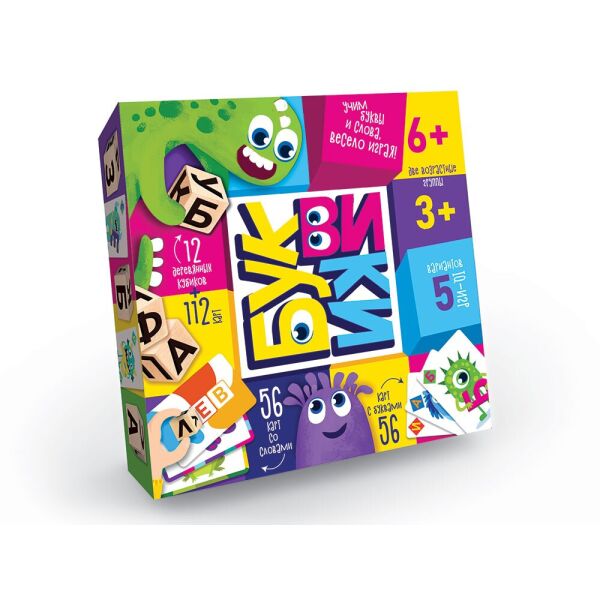 

Игра развивающая «Буквики», украинская в кор.19*4*19см (10шт)