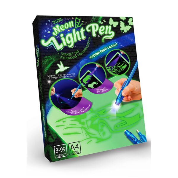

Набор креативного творчества "Рисуй светом" "Neon light pen" 2 рус., в кор. 22*30*2см (10шт)