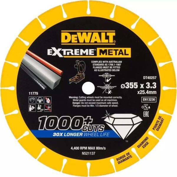 

Диск алмазный по металу DeWALT (DT40257)