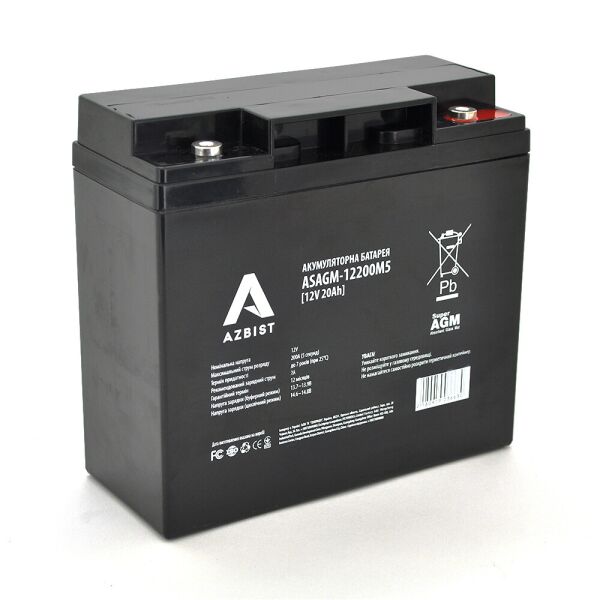 

Акумулятор ASBIST Super AGM ASAGM-12200M5, Black Case, 12V 20.0Ah (181 х 77 х 167 ) Q4