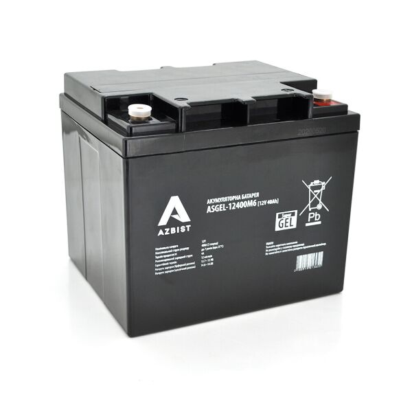 

Аккумулятор AZBIST Super GEL ASGEL-12400M6, Black Case, 12V 40.0Ah (196 x165 x 173) Q1