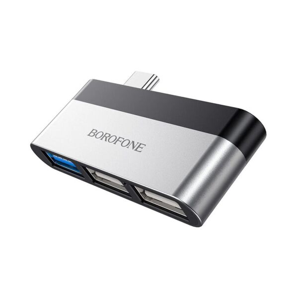 

USB Хаб Borofone DH1 Type-C на 3 x USB Серый/ Черный