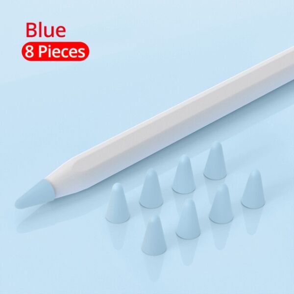 

Чехол TPU Goojodoq для наконечника стилуса Apple Pencil (1-2 поколение) (8шт) Blue