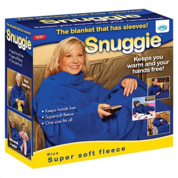 

Плед с рукавами Snuggie EL-2365 флисовое одеяло синее 140х190 см