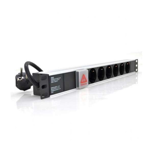 

Удлинитель Ritar 1U 19" (1U-M6-K-GER/07693) 5 розеток, 1.8 м, Black