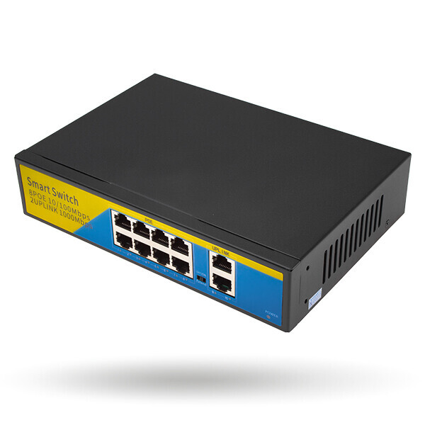 

Коммутатор сетевой POE GreenVision GV-008-D-08+2PG (LP9444)