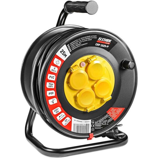 

Удлинитель на катушке Stark CRP 1525-P (242000001) 4 розетки, 25 м, черный
