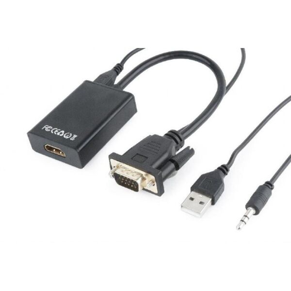 

Адаптер Cablexpert (A-VGA-HDMI-01) VGA-HDMI, со звуком, 0.15м, черный