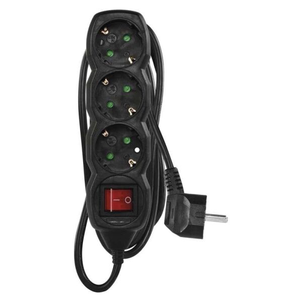 

Фильтр питания Emos (PC1321) с выключателем, 3 розетки, 1.5м, Black