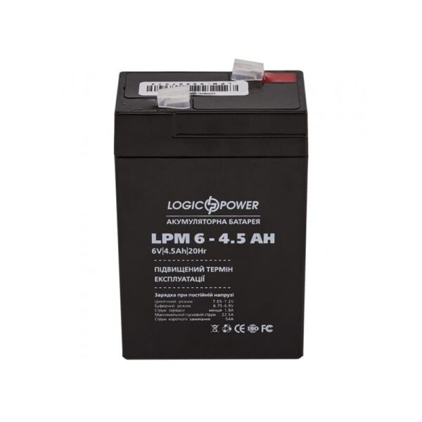 

Аккумуляторная батарея LogicPower LPM 6V 4.5AH (LPM 6 - 4.5 AH) AGM