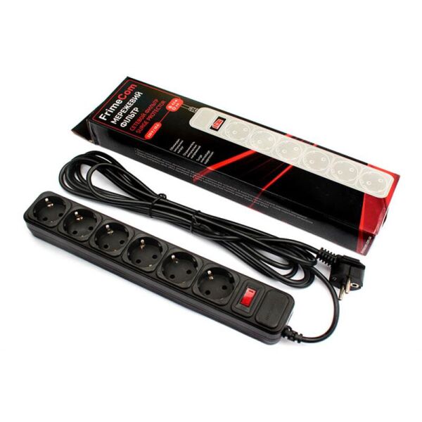 

Фильтр питания FrimeCom (FC-B4006W 1.8 B) 6 розеток, 1.8 м, черный
