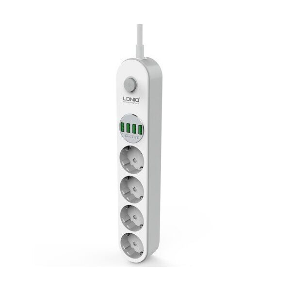

Сетевой фильтр Ldnio (SE4432/19043) 4 розетки, 4 USB, 2 м, White