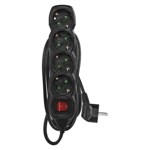 

Фильтр питания Emos (PC1423) с выключателем, 4 розетки, 3м, Black