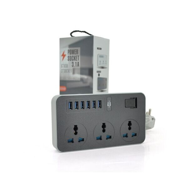 

Сетевой фильтр Voltronic ТВ-Т09/08969 3 розетки, 6 USB, 2 м, Grey